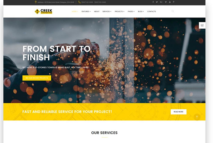 Creek - Construction Company HTML5 Website Template